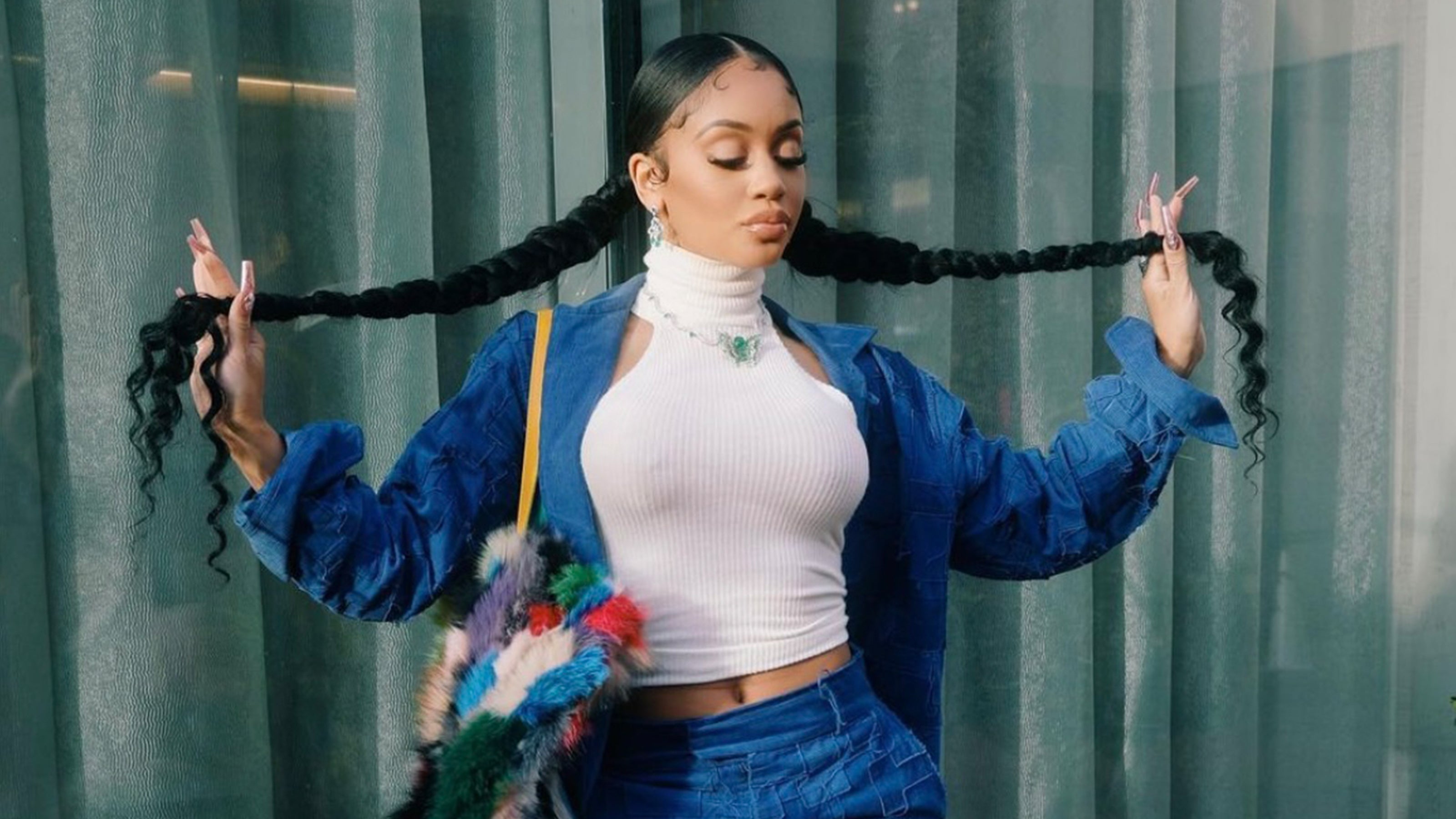 Saweetie-Wearing-A-Selection-Of-Faberge-whilst-in-LA-and-filming-for-InStyle-Magazine