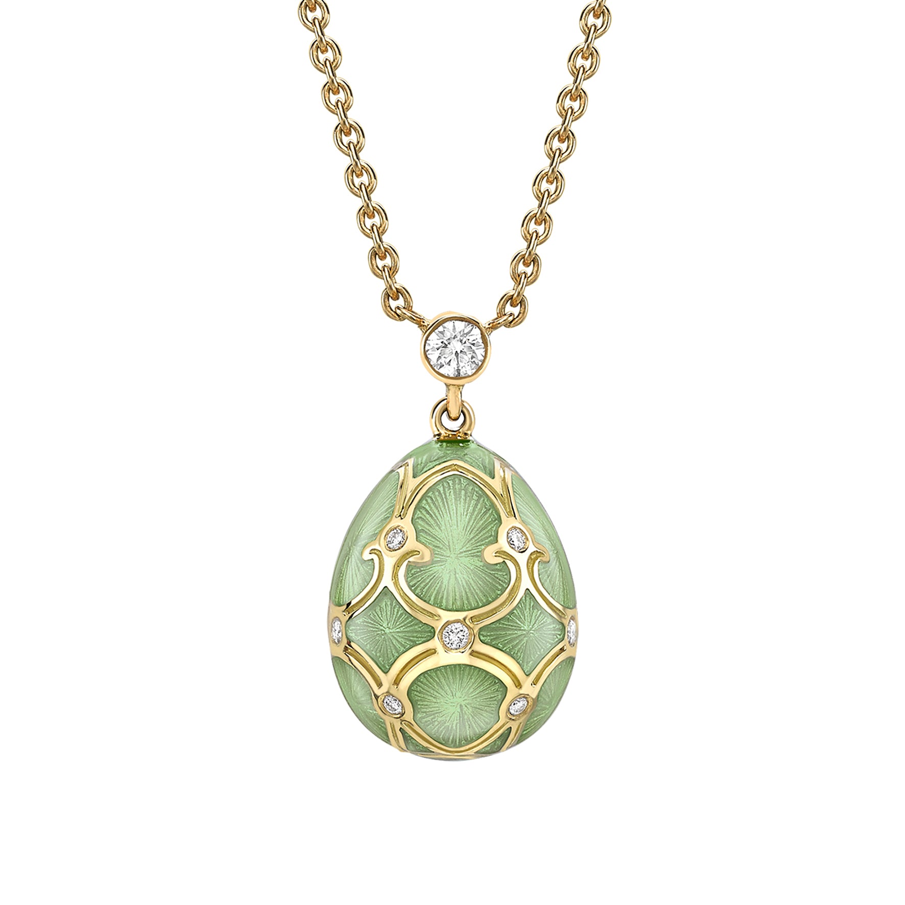 Guilloché Enamel Petite Egg Pendant