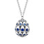 Cosmic Curve Blue Sapphire Egg Pendant