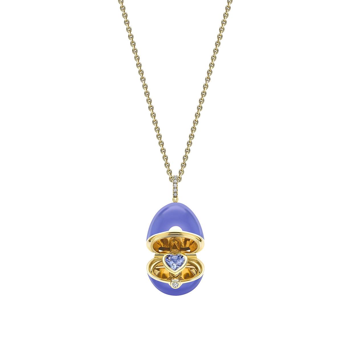 Blue Lacquer Heart Surprise Locket