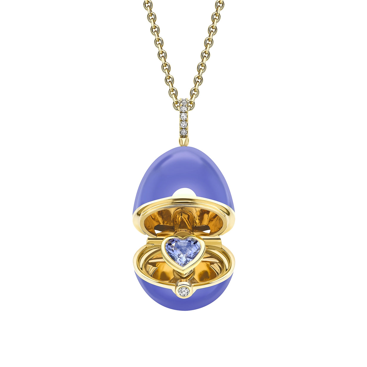 Blue Lacquer Heart Surprise Locket