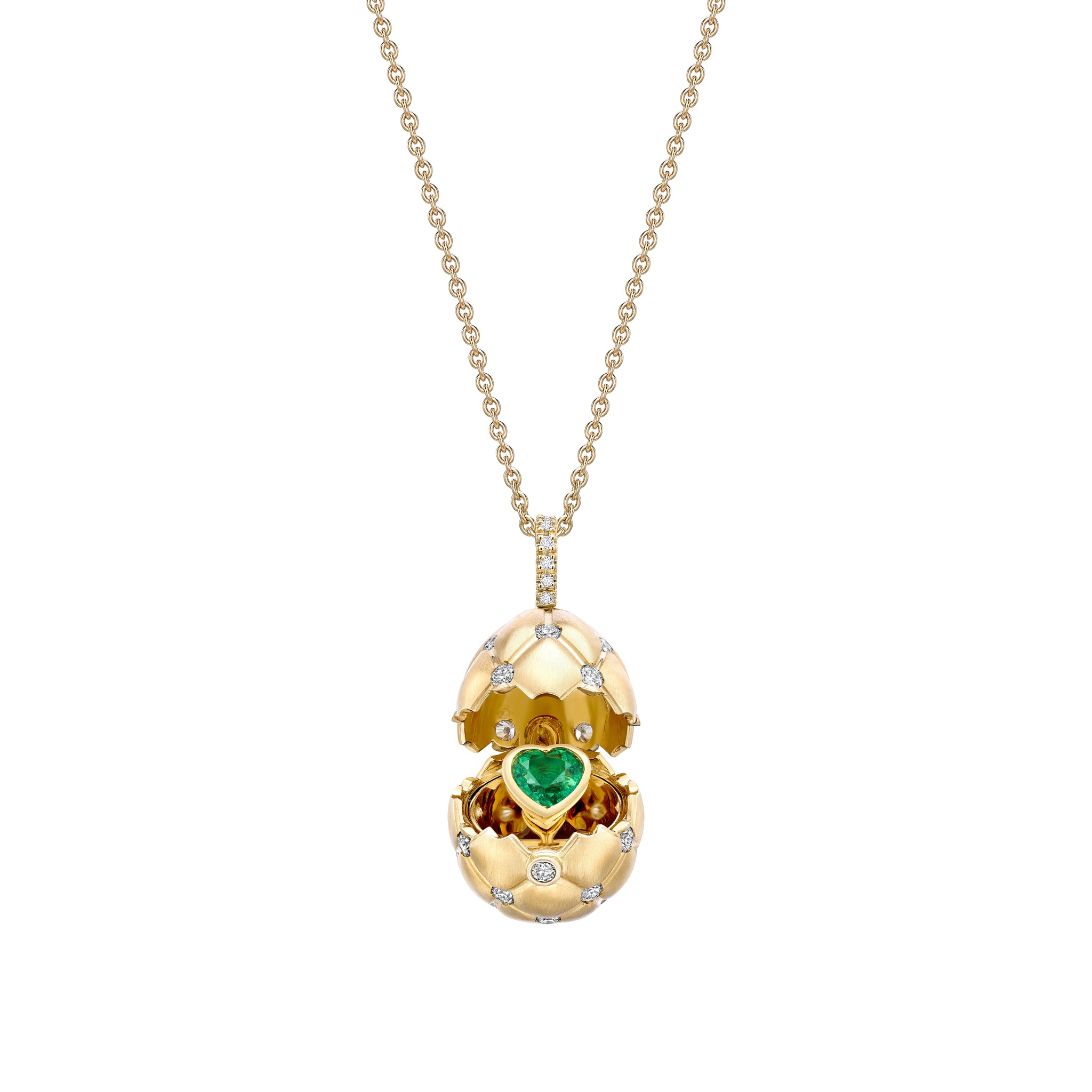 Brushed Heart Surprise Yellow Gold Locket