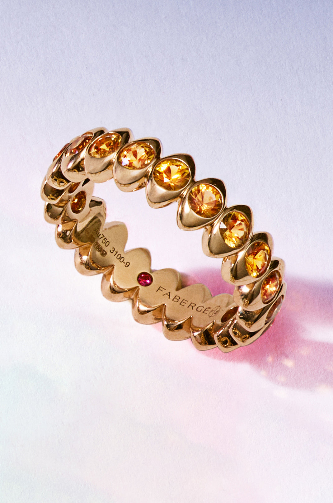 Cosmic Curve Yellow Sapphire Eternity Ring