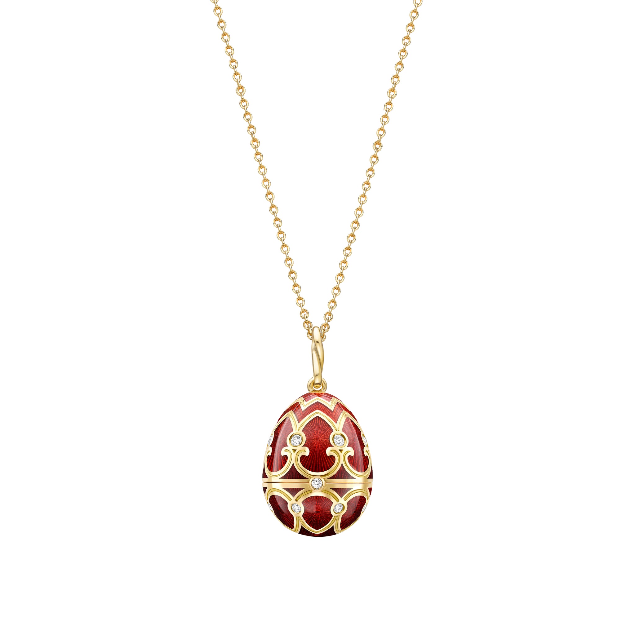 Guilloché Enamel Strawberry Surprise Locket