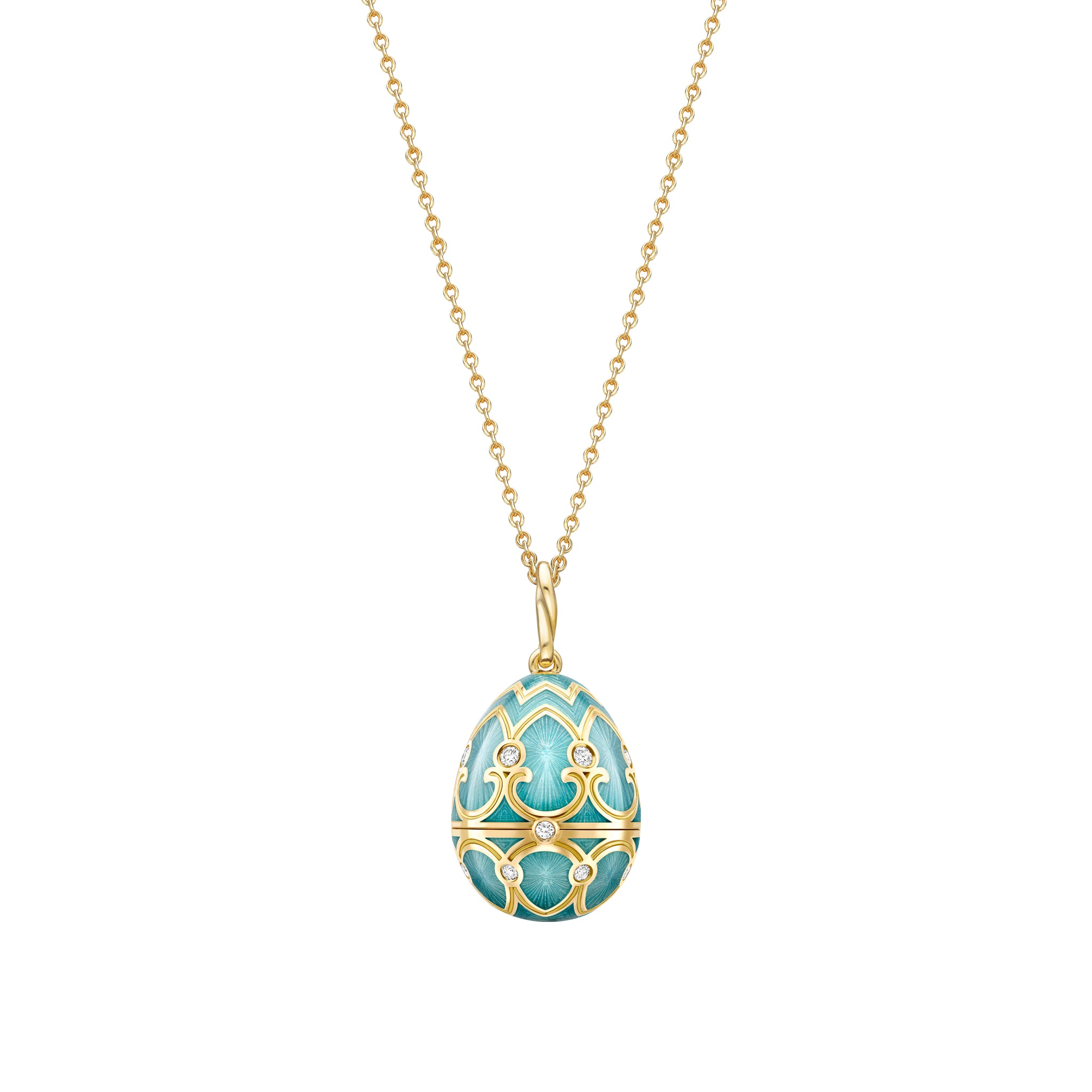 Guilloché Enamel Twin Flower Surprise Locket