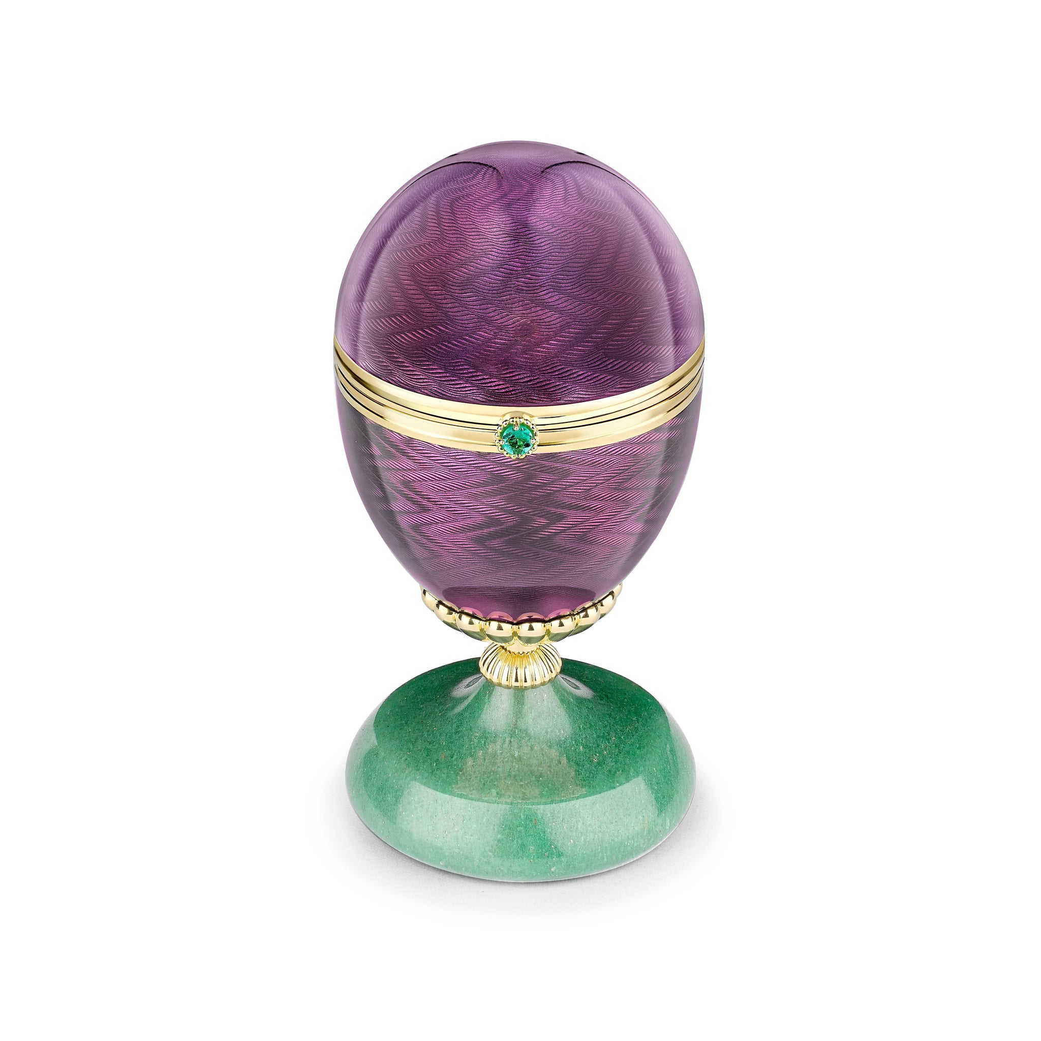 Limited Edition Guilloché Enamel Anemone Surprise Egg Objet