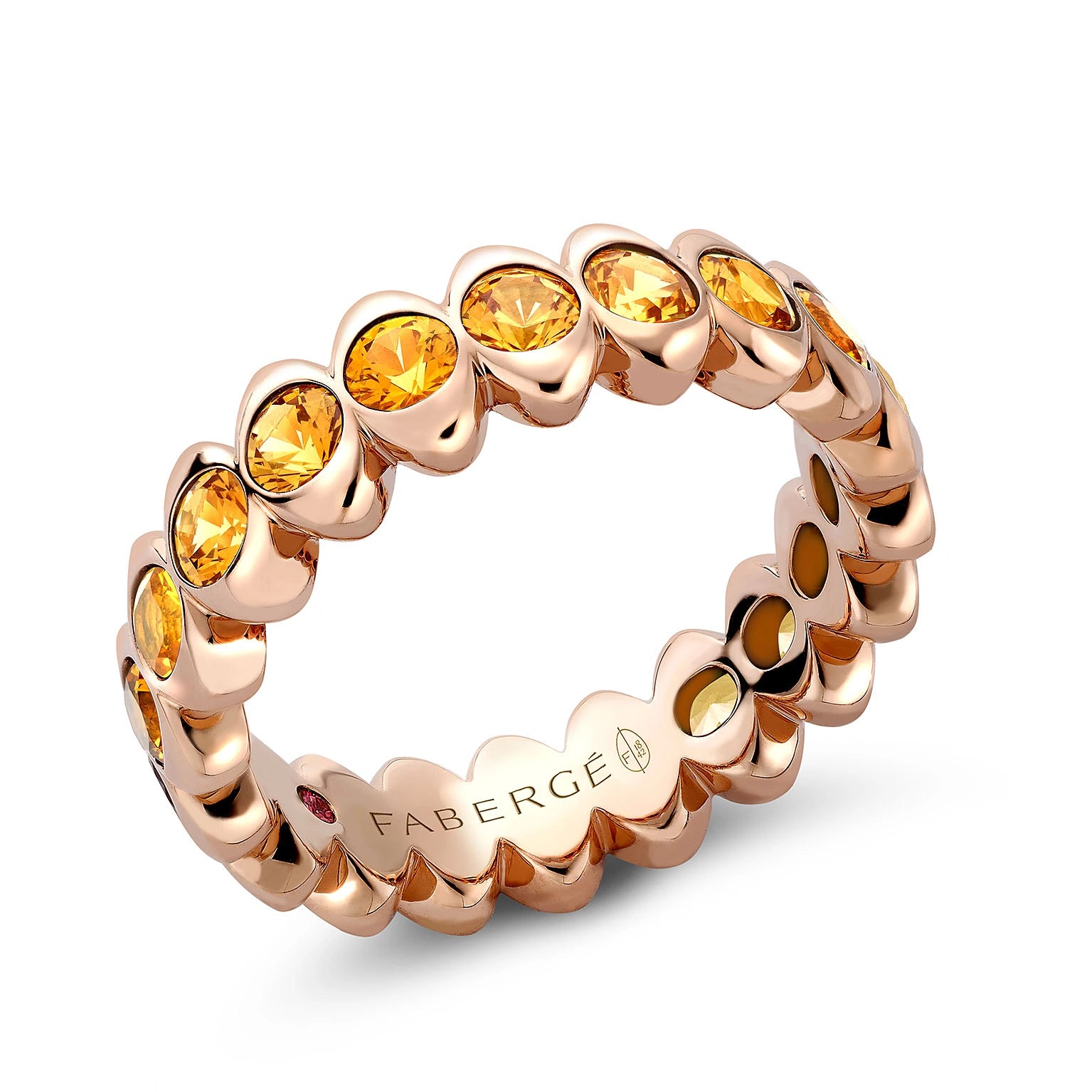 Colours of Love Rose Gold Orange Sapphire Eternity Ring | Fabergé