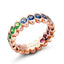 Rose Gold Rainbow Multicoloured Gemstone Eternity Ring | Fabergé