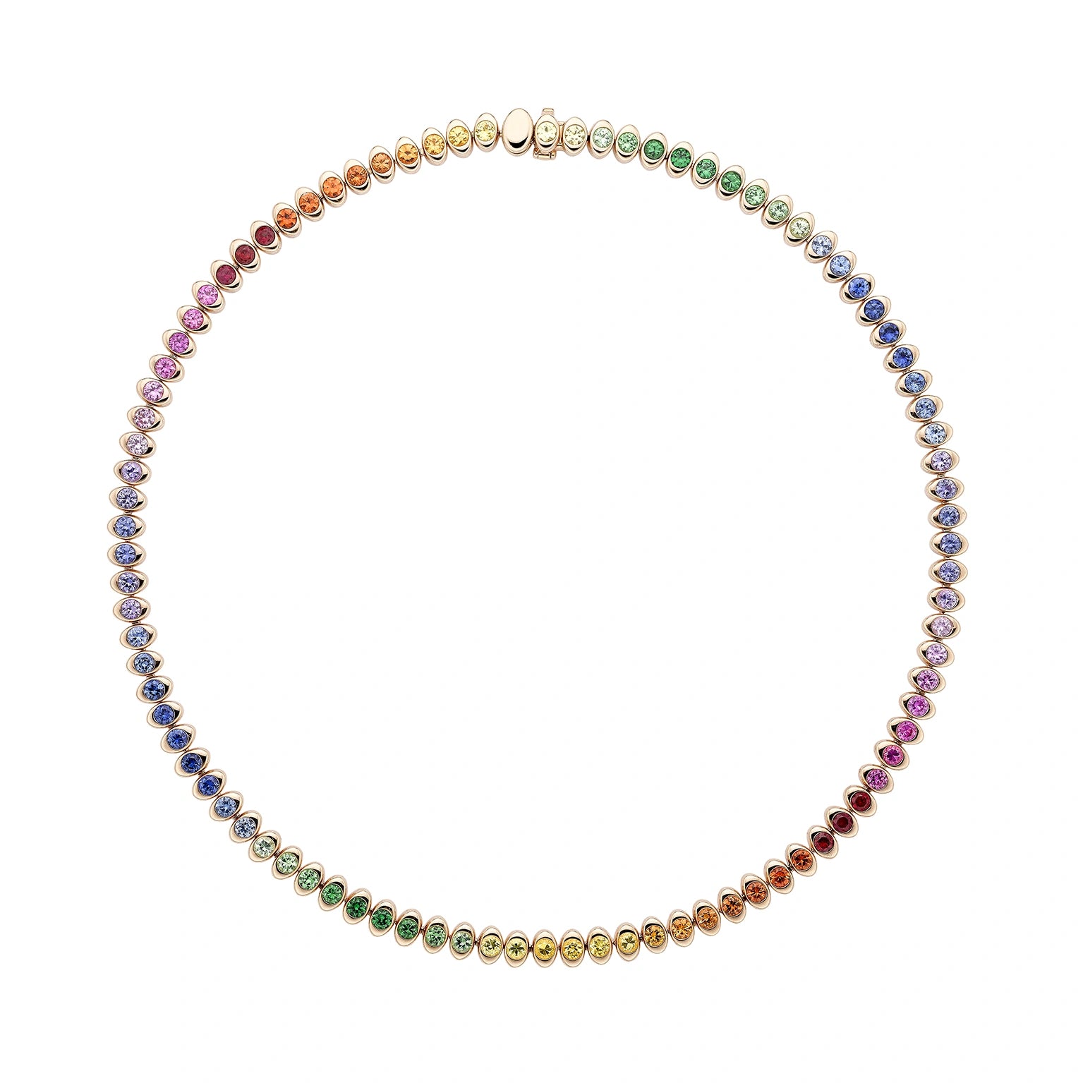 Rose Gold Rainbow Multicoloured Gemstone Necklace | Fabergé
