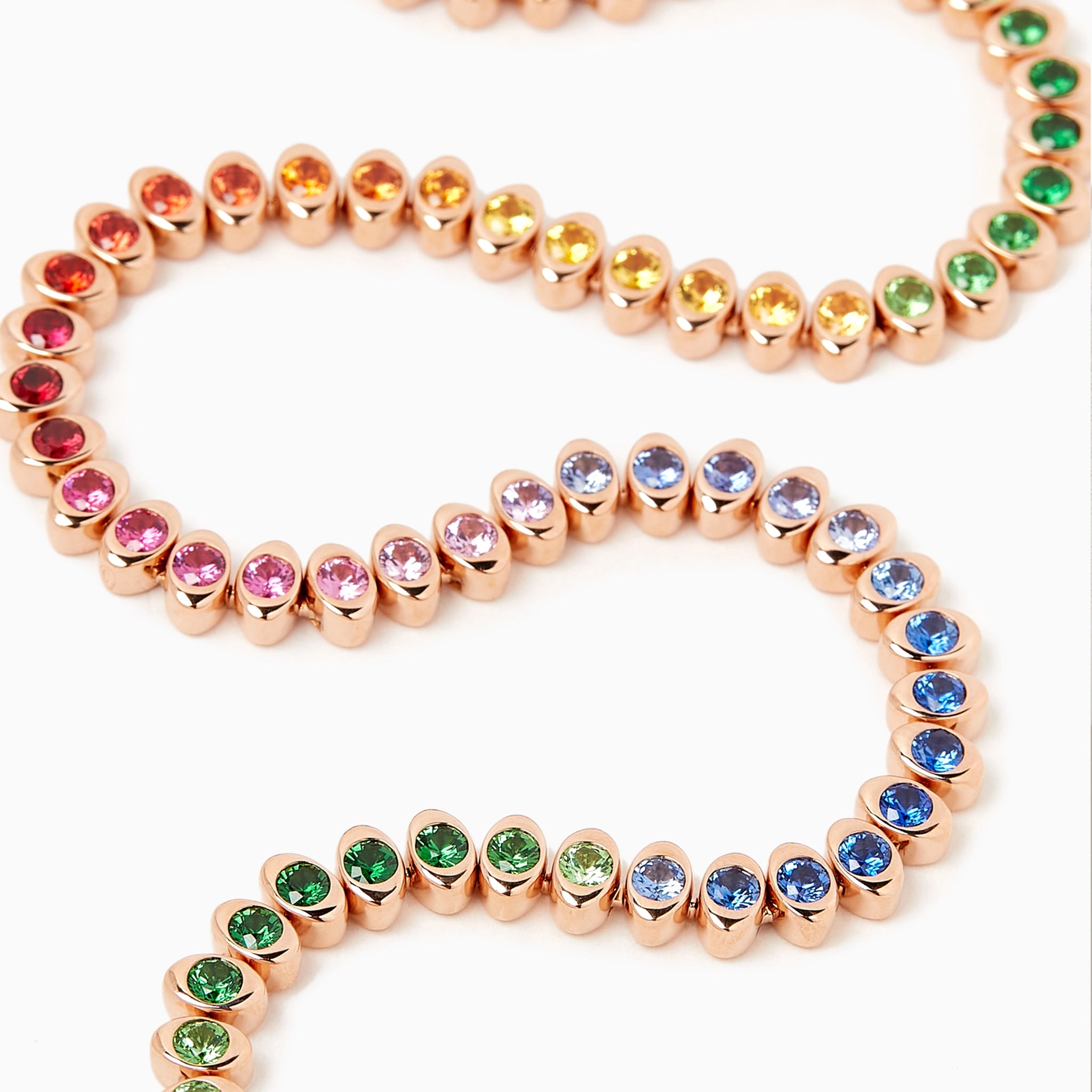 Rose Gold Rainbow Multicoloured Gemstone Necklace | Fabergé