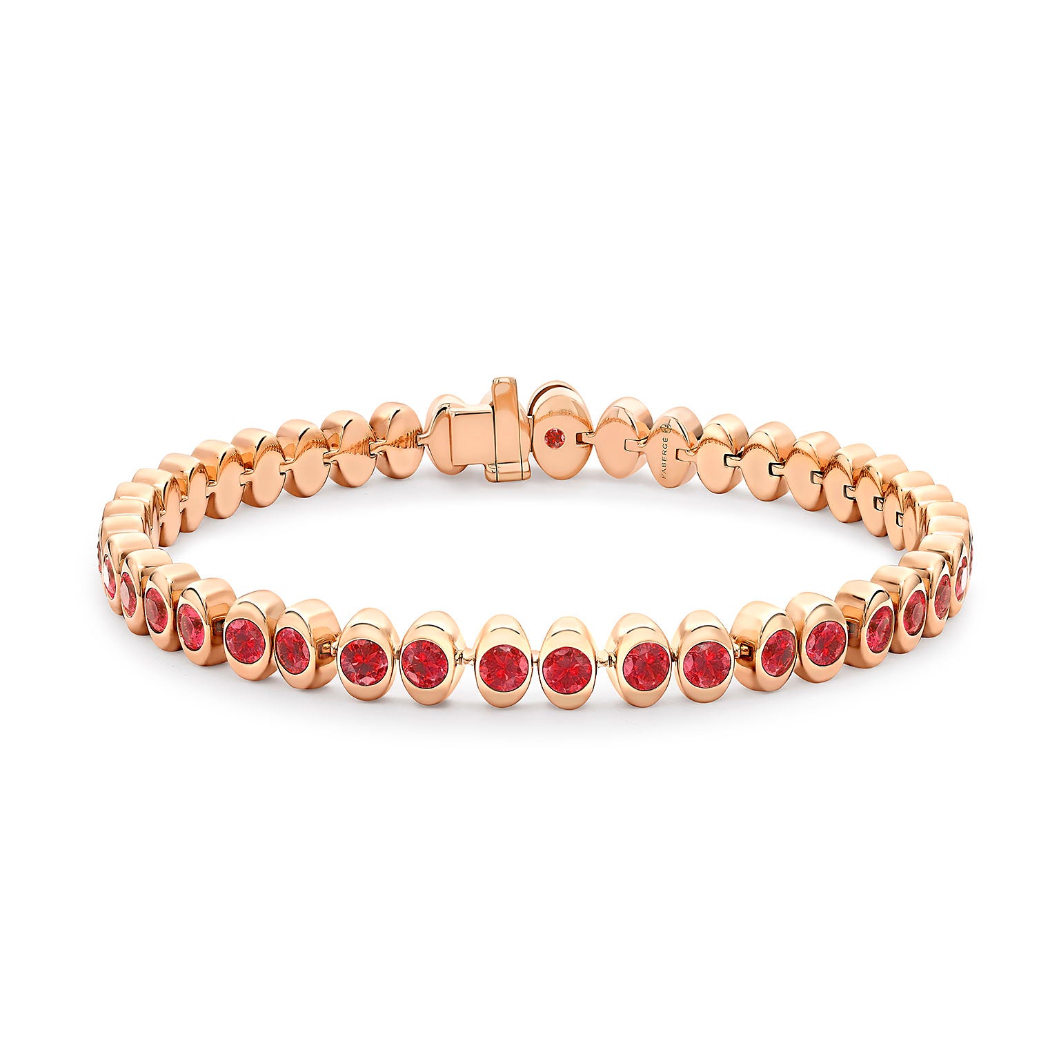 Colours of Love Cosmic Curve Rose Gold Gemfields Mozambique Ruby Tennis Bracelet