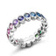 White Gold Rainbow Multicoloured Gemstone Eternity Ring | Fabergé