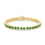 Colours of Love Cosmic Curve Yellow Gold Gemfields Zambian Emerald Tennis Bracelet