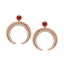 Crescent Rose Gold Ruby & Diamond Earrings | Fabergé