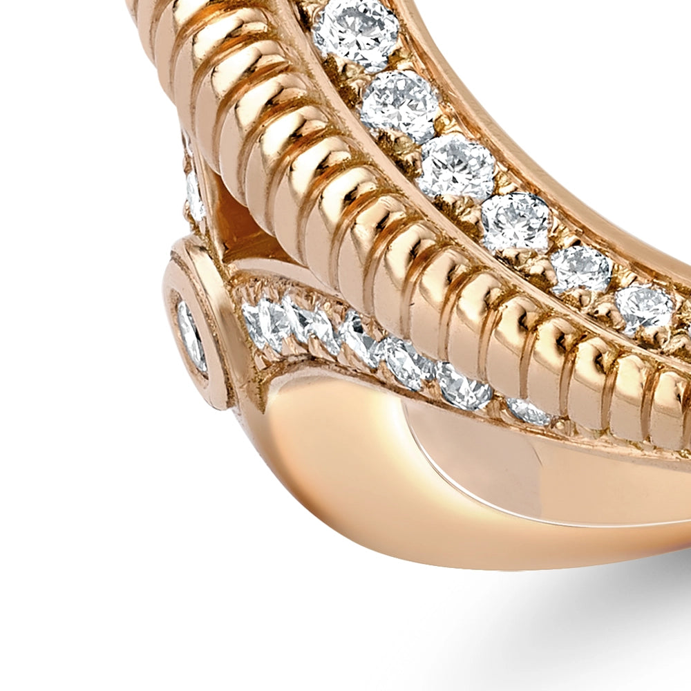 Crescent Rose Gold Ruby & Diamond Ring | Fabergé