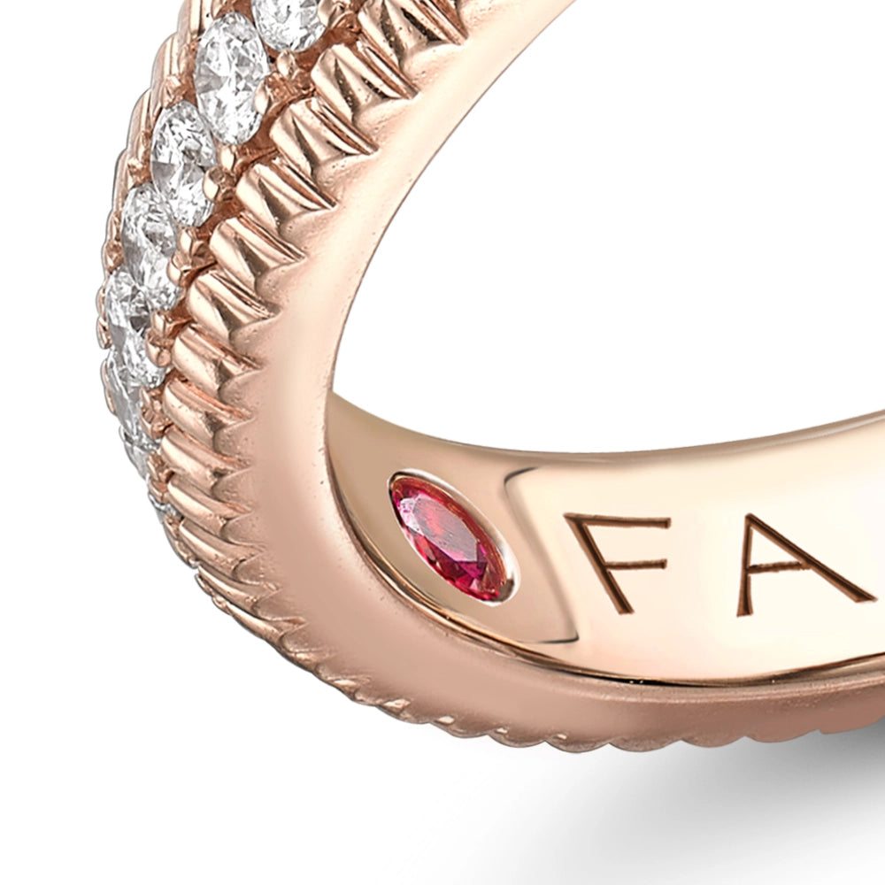 Rose Gold Diamond Fluted Eternity Ring I Fabergé