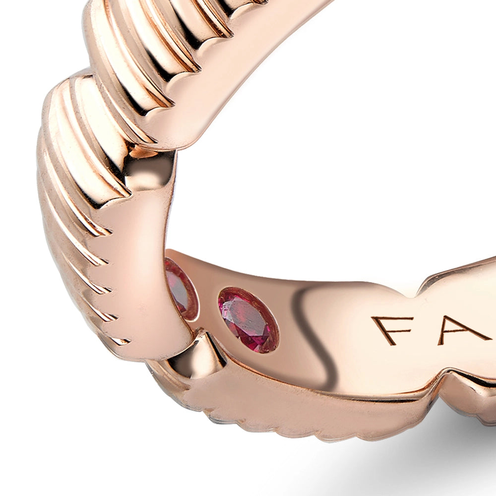 Rose Gold Fluted Gemsation Ring with Hidden Rubies | Fabergé