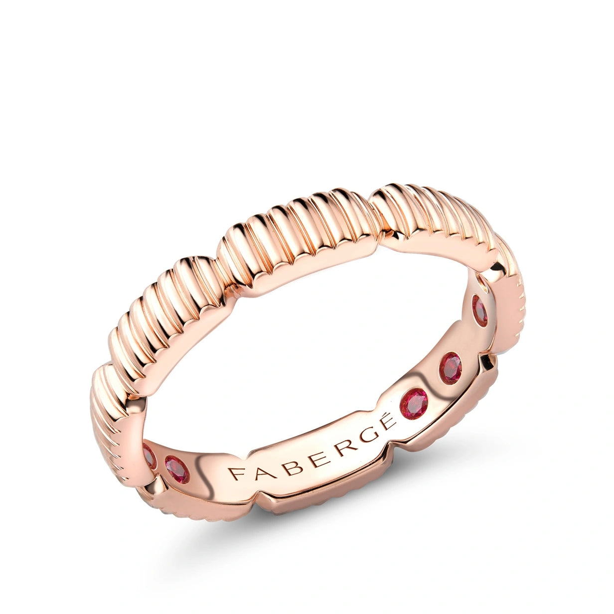 Rose Gold Fluted Gemsation Ring with Hidden Rubies | Fabergé
