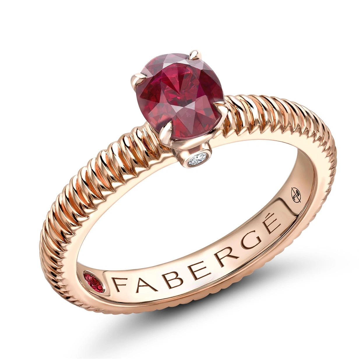 Rose Gold Ruby Fluted Ring | Fabergé