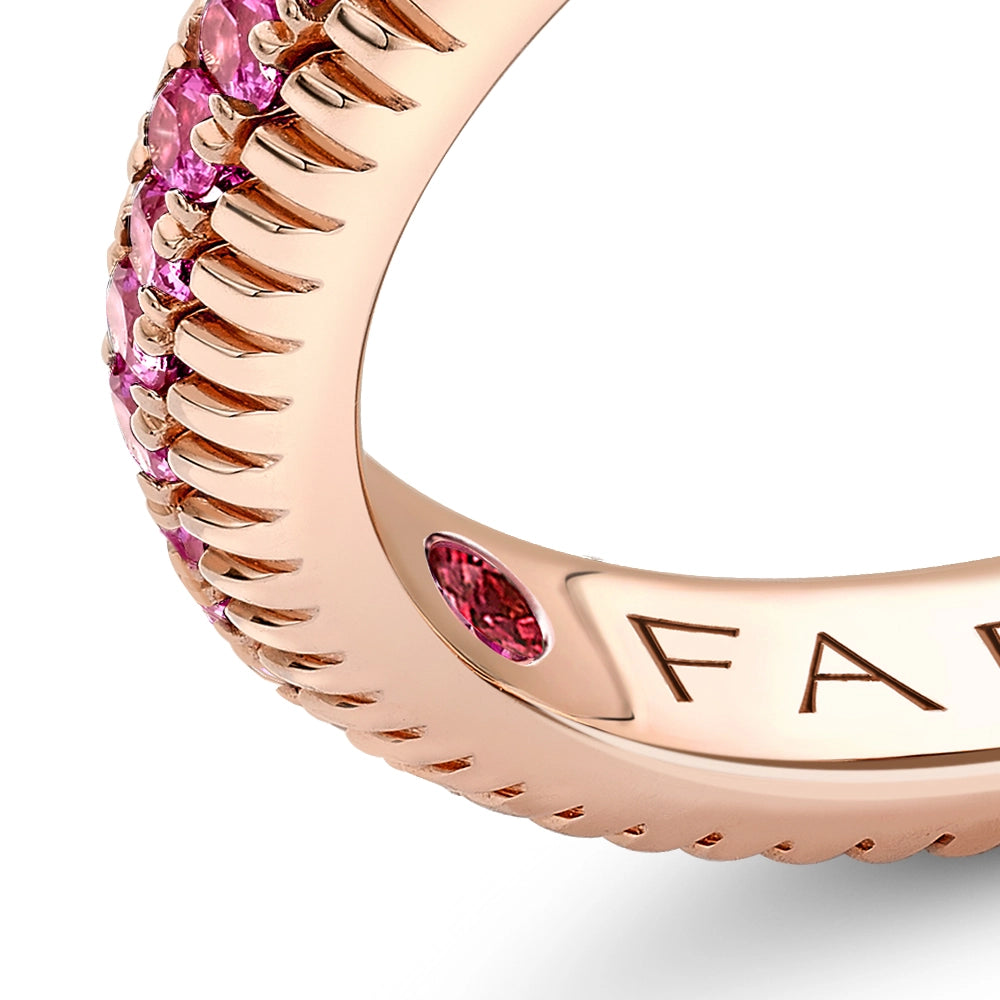 Rose Gold Pink Sapphire Fluted Eternity Ring I Fabergé