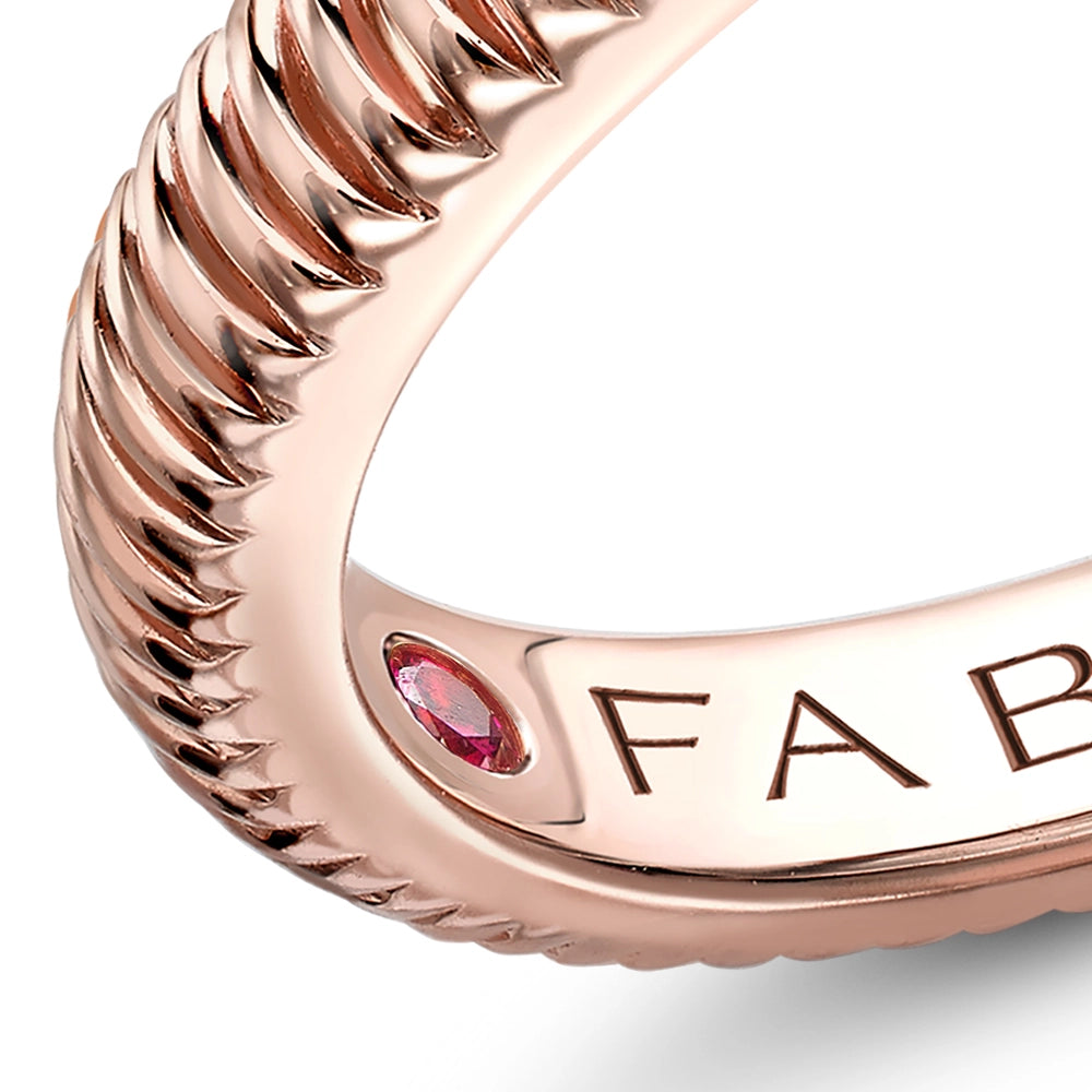 Rose Gold Pink Sapphire Fluted Ring | Fabergé