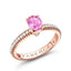 Rose Gold Pink Sapphire Fluted Ring with Diamond Shoulders | Fabergé