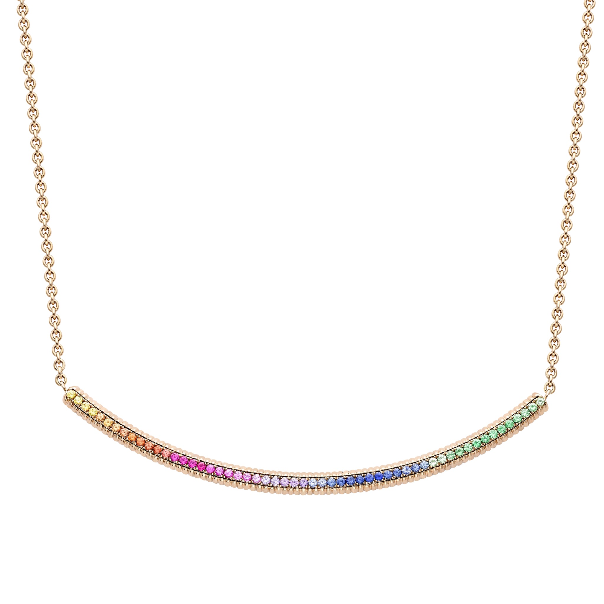 Colours of Love Rose Gold Rainbow Fluted Choker Necklace | Fabergé