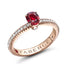 Rose Gold Ruby Fluted Ring with Diamond Shoulders | Fabergé