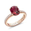 Rose Gold Ruby Fluted Ring with Diamond Shoulders | Fabergé