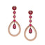 Rose Gold Ruby Fluted Teardrop Earrings | Fabergé