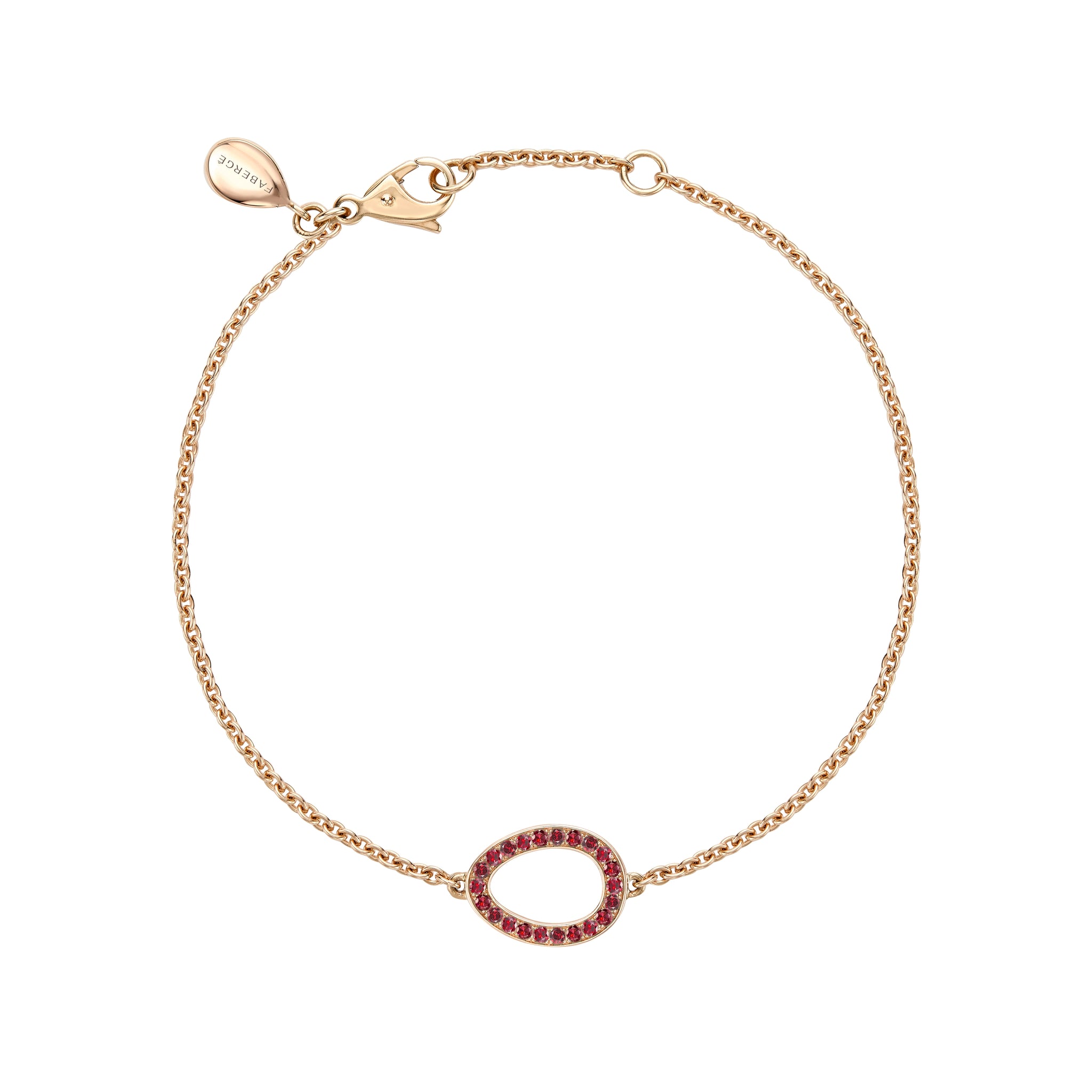 Rose Gold Ruby Egg Chain Bracelet | Fabergé