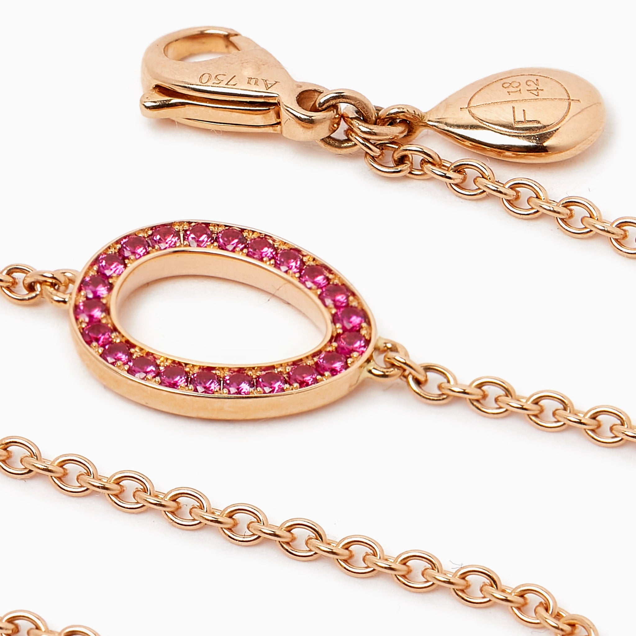 Rose Gold Ruby Egg Chain Bracelet | Fabergé