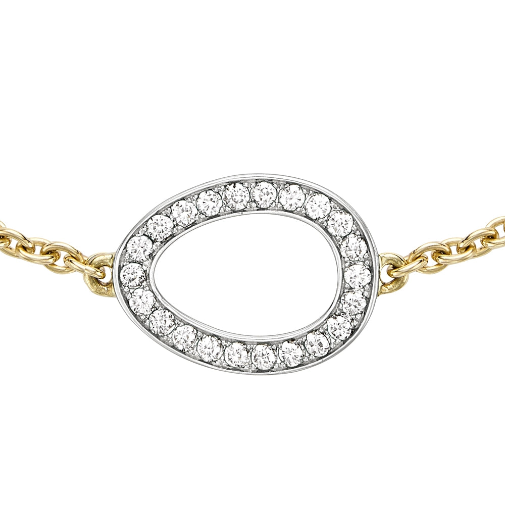 Sasha Yellow & White Gold Diamond Egg Chain Bracelet | Fabergé