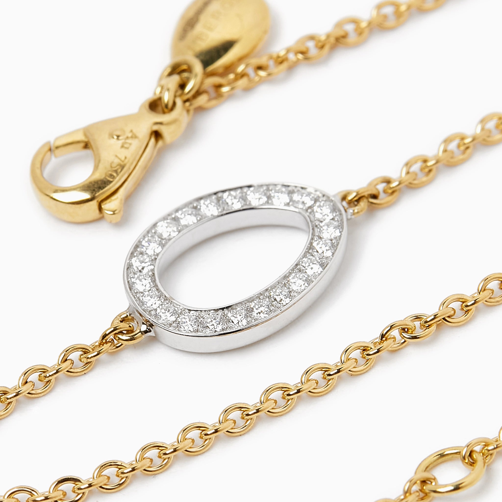 Sasha Yellow & White Gold Diamond Egg Chain Bracelet | Fabergé