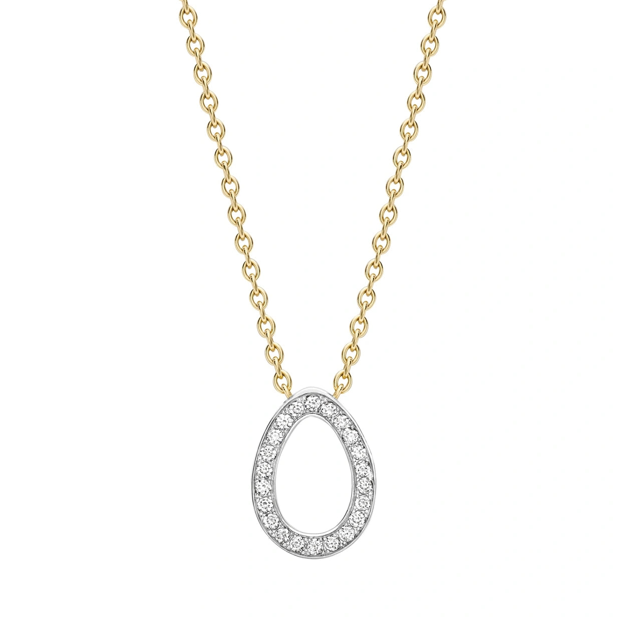 Yellow & White Gold Diamond Egg Pendant | Fabergé