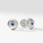 Colours of Love White Gold Blue Sapphire Fluted Round Cufflinks | Fabergé