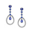White Gold Blue Sapphire Fluted Teardrop Earrings | Fabergé
