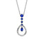 Colours of Love White Gold Blue Sapphire Fluted Teardrop Pendant