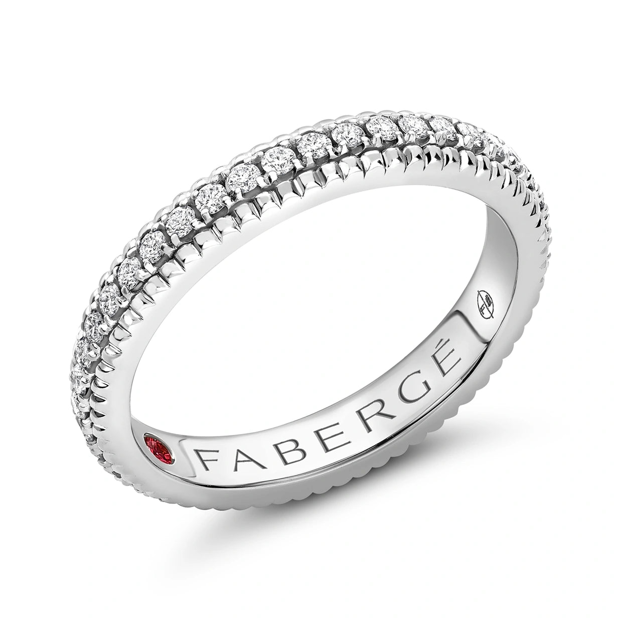 White Gold Diamond Fluted Eternity Ring I Fabergé