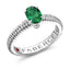 White Gold Emerald Fluted Ring | Fabergé