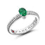 White Gold Emerald Fluted Ring | Fabergé