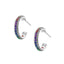 White Gold & Rainbow Gemstone Fluted Hoop Earrings | Fabergé
