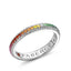 White Gold Rainbow Multicoloured Gemstone Fluted Eternity Ring | Fabergé