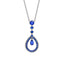 Colours of Love White Gold Sapphire Fluted Teardrop Pendant with Sapphire Pavé Surround