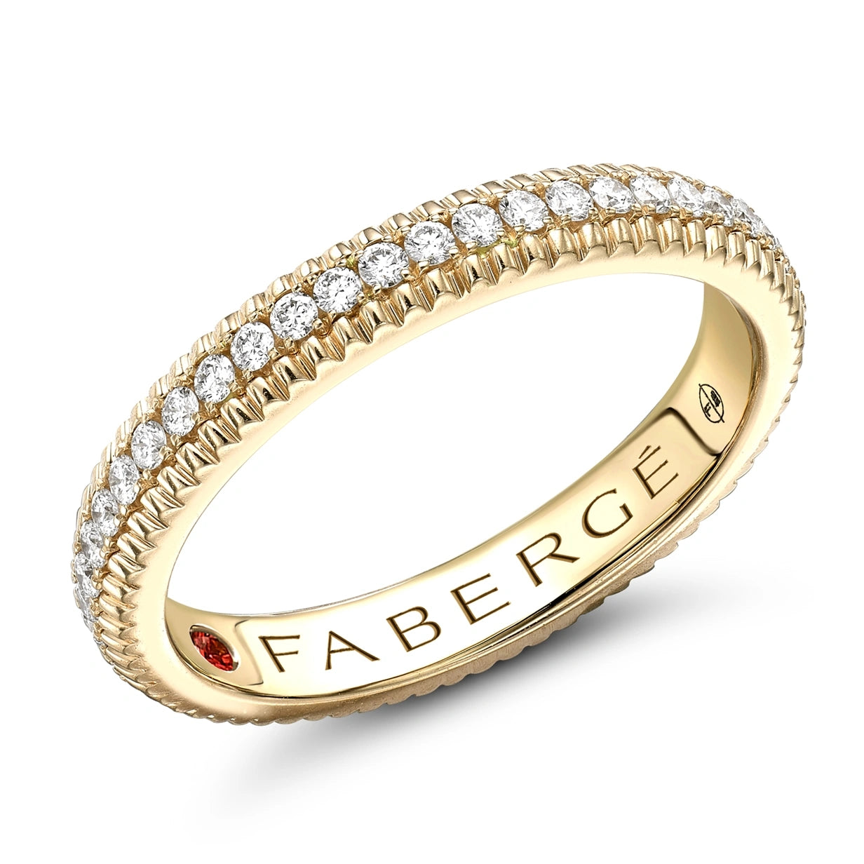 Yellow Gold Diamond Fluted Eternity Ring | Fabergé
