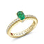 Yellow Gold Emerald Fluted Ring with Diamond Shoulders | Fabergé