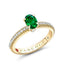 Yellow Gold Oval Emerald Fluted Ring with Diamond Shoulders | Fabergé