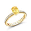 Yellow Gold Oval Yellow Sapphire Fluted Ring with Diamond Shoulders | Fabergé