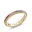 Yellow Gold Rainbow Multicoloured Gemstone Fluted Eternity Ring | Fabergé
