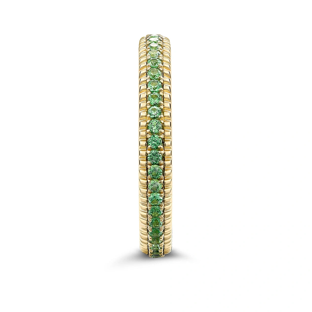 Yellow Gold Tsavorite Fluted Eternity Ring | Fabergé